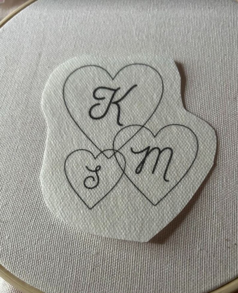 Family Initial Hearts Stick and Stitch perfect for Valentine's day, Mother's day, Grandparents and more image 4