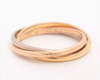 Authentic Cartier Trinity Thin rolling ring 18k