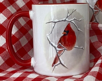 Cardinal Mug. A special handmade gift! Buy 2 for free shipping.