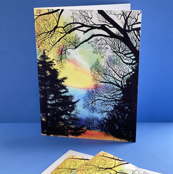 Winter Sky. Blank card pack of 6. All occasion gift!