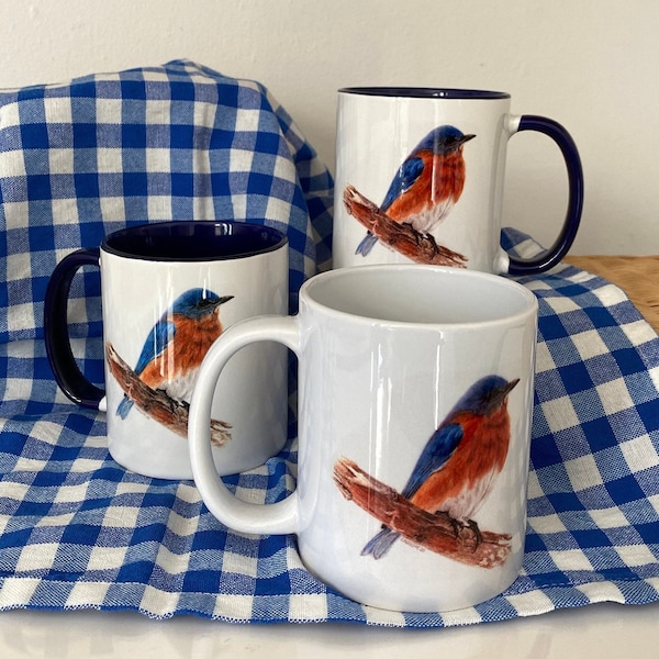 Bluebird Mug. A gift for any occasion. Buy 2 for free shipping!!