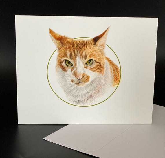 Ginger Kitty. Blank card pack of 6. An all occasion beautiful gift!
