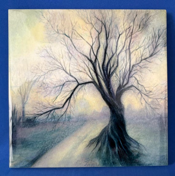 Original art “Silent Solitude” a ceramic trivet
