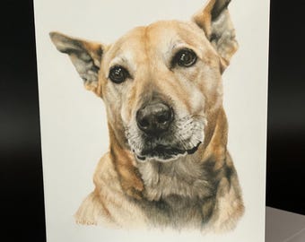 Lab Mix Dog Card Set, 'Hagar' Portrait, All Occasion Blank Notes (6-Pack)