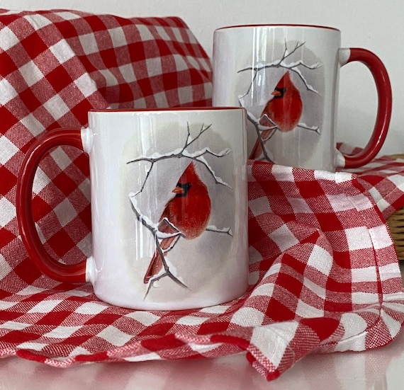 Cardinal Mug. A special handmade gift! Buy 2 for free shipping.