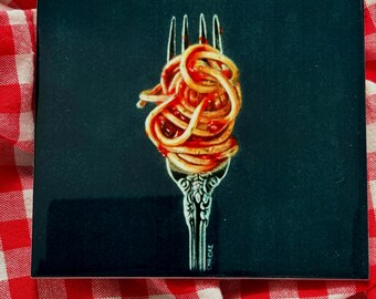 High Gloss Ceramic Trivet “Al Dente” from my original artwork