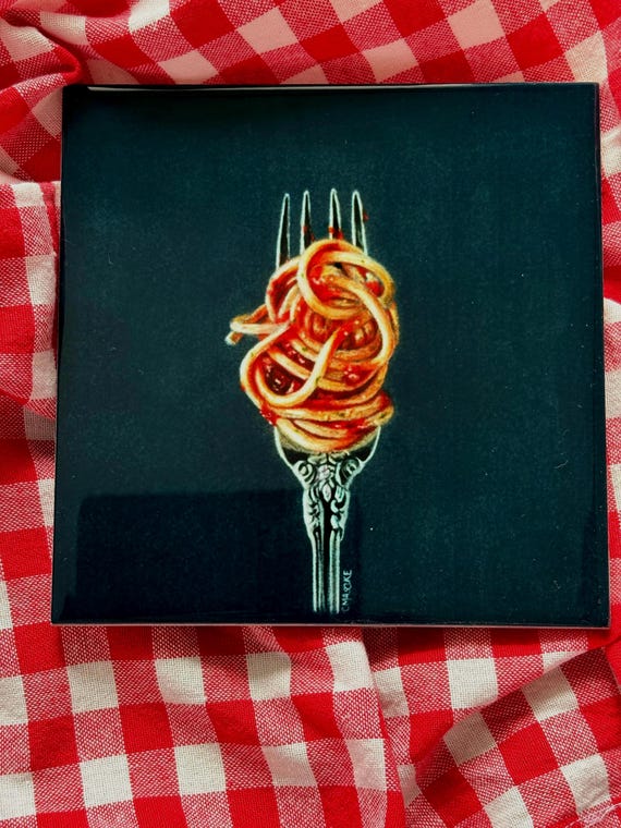 High Gloss Ceramic Trivet “Al Dente” from my original artwork