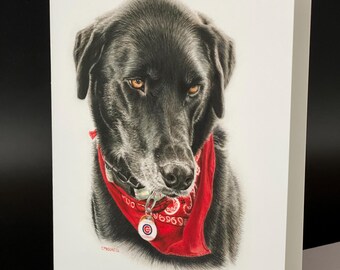 Black Lab Blank Cards, Wrigley Portrait, All Occasion, Set of 6