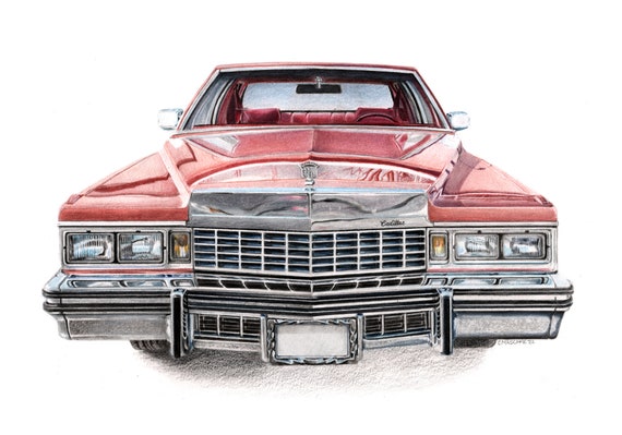 1977 Cadillac Colored Pencil drawing car art