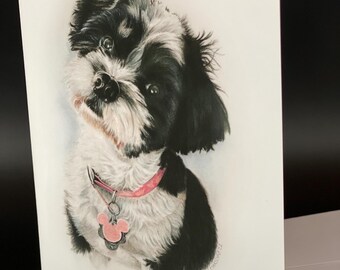 Shih Tzu Blank Card Set, "Zoey" Portrait, All Occasion Notes (Set of 6)