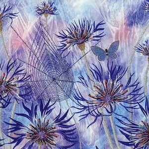 LIMITED EDITION Art Print -&quot;Cornflower blue&quot; -A3 flower print, flower painting,wall art, blue art, cornflowers,from a painting by Liz Clarke