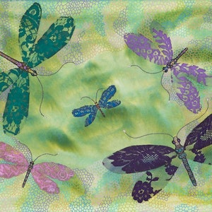 Kunstdruck: &quot;Florfliegen&quot; - mystische A4 drucken, Wand Insekten Malerei, Spitze, zeitgenössische Kunst, Kunst, Fantasy-Kunst, aus einem Gemälde von Liz Marsh