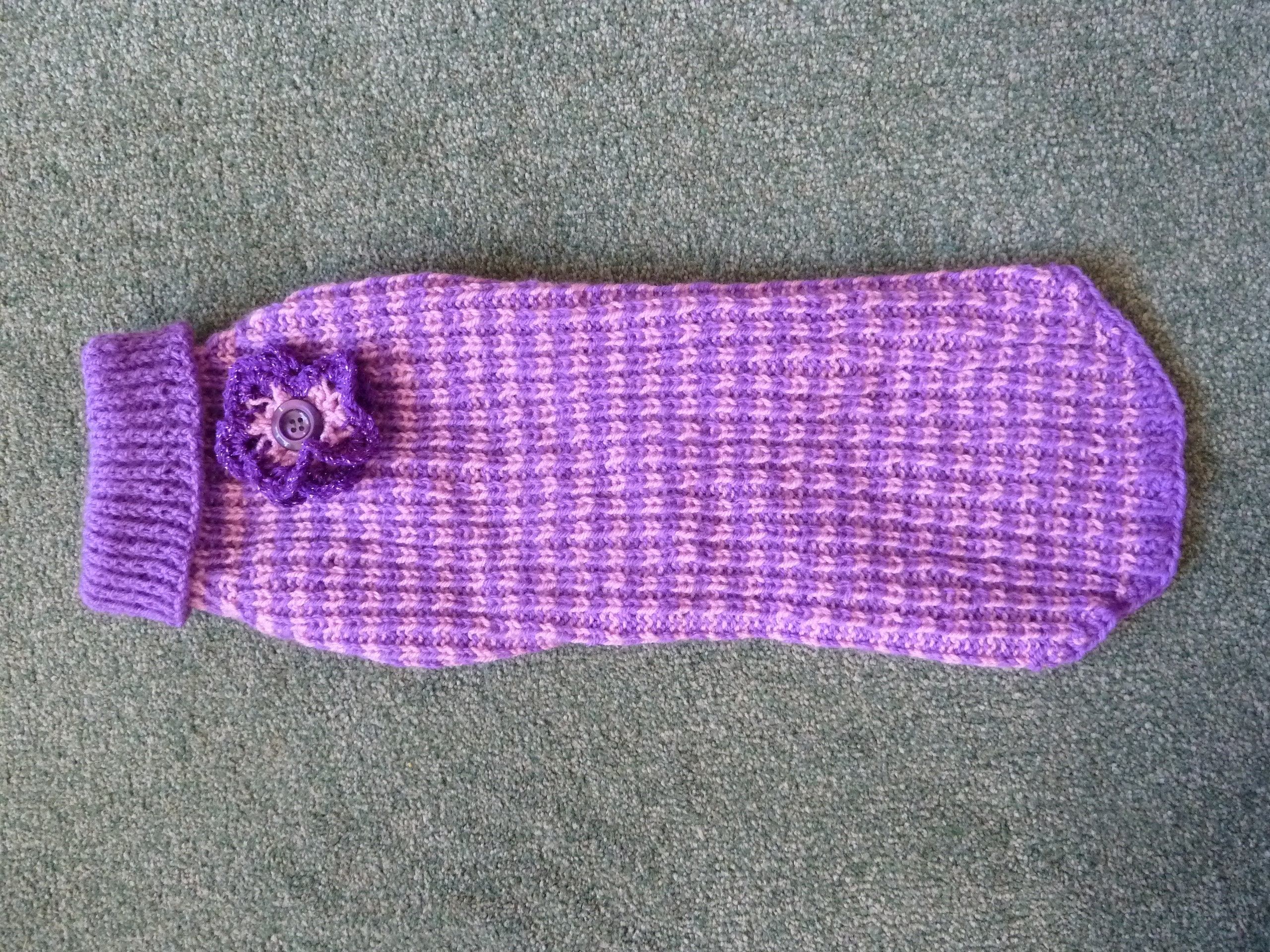 Hand Knitted Dachshund/Sausage dog coat ribbed striped in Etsy