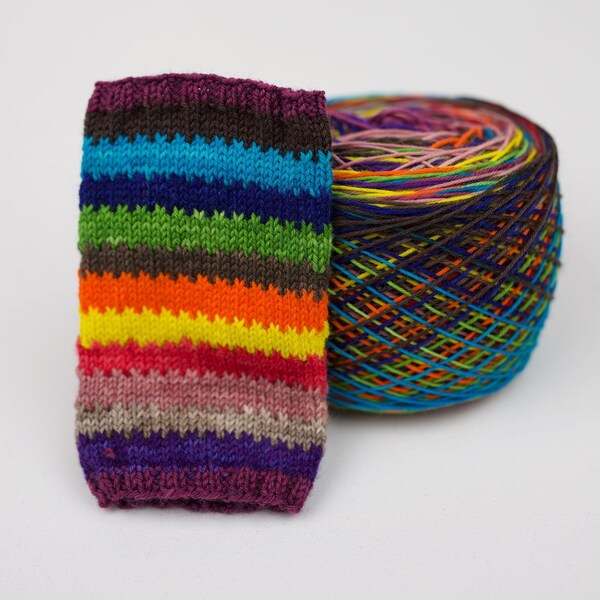 Self Striping Yarn - "Chocolate Rainbow"