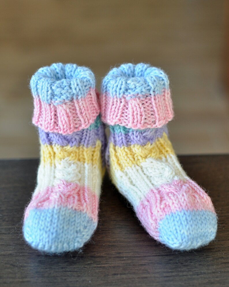 Knitting Pattern Cute Cable Baby Socks Etsy