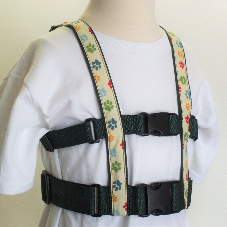 Child Safety Harness with Adjustable Leash Multi Paw Prints Etsy