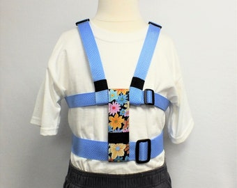 Child Safety Harness for Girls, Back Buckles, Floral Accent with Adjustable Leash, Houdini