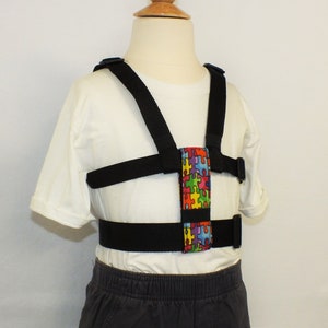 Child Safety Harness with Adjustable Leash, Back Buckles. Autism Harness, Special Needs, Houdini Black