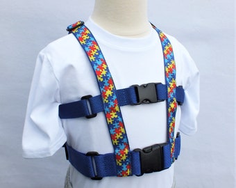 Child Safety Harness - The Explorer with Buckles in Front, Adjustable Leash, Autism Harness