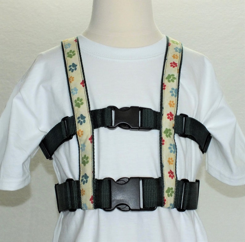 Child Safety Harness with Adjustable Leash Multi Paw Prints Etsy