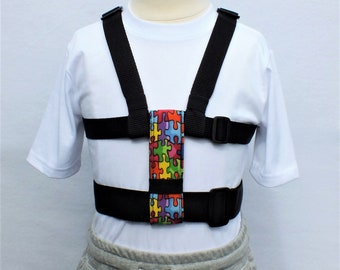 Child Safety Harness with Adjustable Leash, Back Buckles. Autism Harness, Special Needs, Houdini