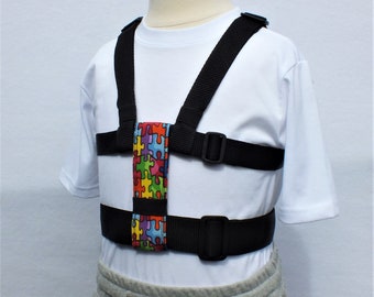 Child Safety Harness with Adjustable Leash, Back Buckles. Autism Harness, Special Needs, Houdini