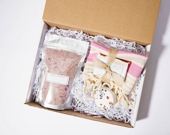 Soap Gift Box Set, Vegan Soap,Natural, Bath Bomb, Turkish Cotton Hand Towel & Soap, Bath Salts, Turkish Towel, Vegan Skin products, Gift