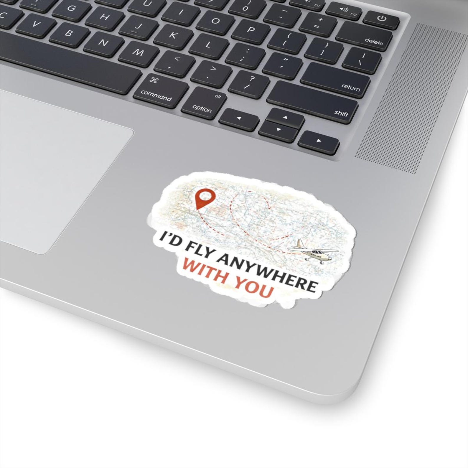I'd Fly Anywhere With You Sticker | Map, Airplane, Travel Romance - Etsy