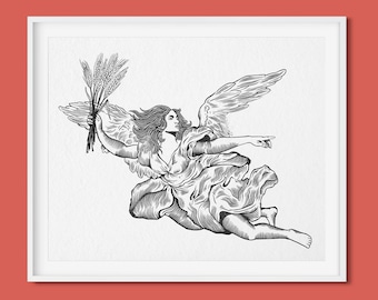 Virgo Astrology Letterpress Print - Hand-Carved Lino Cut Zodiac Block Print Design on 100% Cotton Paper