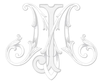 Custom monogram digital download, JM MJ interlocking monogram, wedding monogram, two letters monogram, vintage wedding monogram