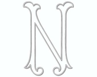Antique Monogram Letter - N - Single Letter - Vintage Design