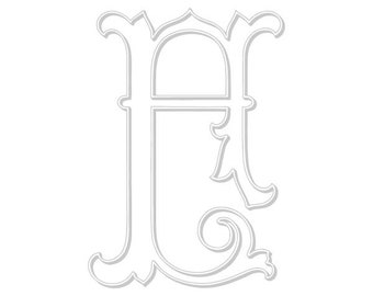 Custom Wedding Logo Letter F Vintage Intertwined Monogram Design