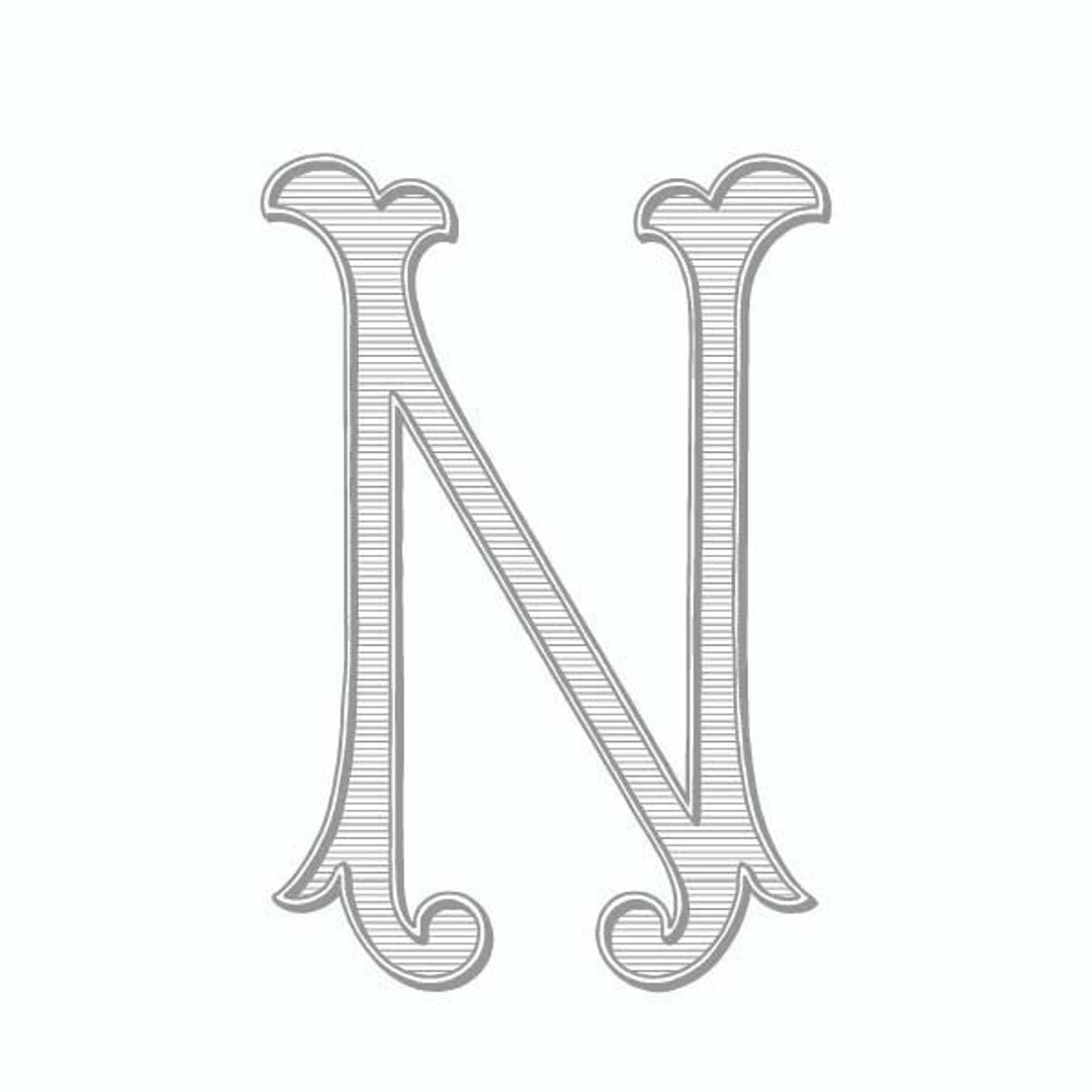 Antique Monogram Letter - N - Single Letter - Vintage Design - Etsy