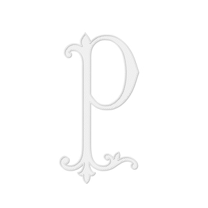 Logotipo de casamento personalizado P Design de monograma entrelaçado vintage