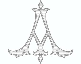 Antique Monogram Design - A - Vintage Wedding Logo