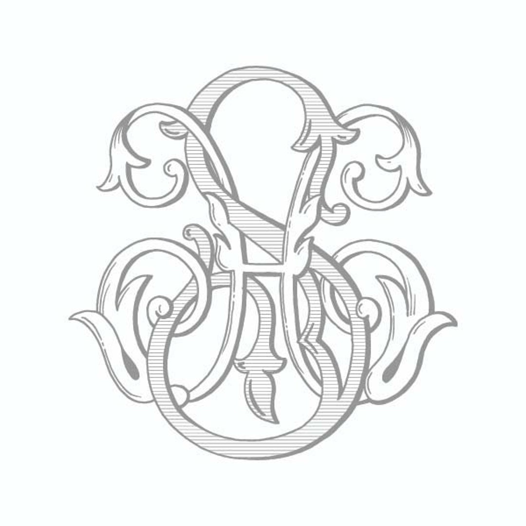 Antique Monogram Design - HS - SH - Vintage Wedding Logo - Etsy