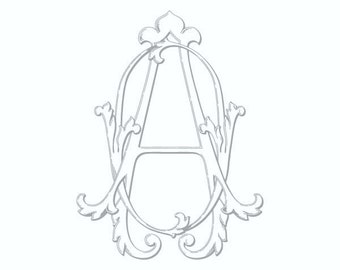 Antique Monogram Design - AO - OA - Vintage Wedding Logo