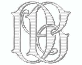 Custom Bridal Monogram - BD - DB - Vintage Wedding Logo