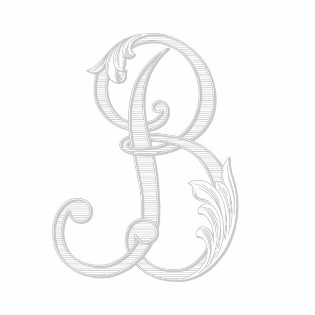 Vintage Wedding Monogram Letter B Custom Initial Etsy