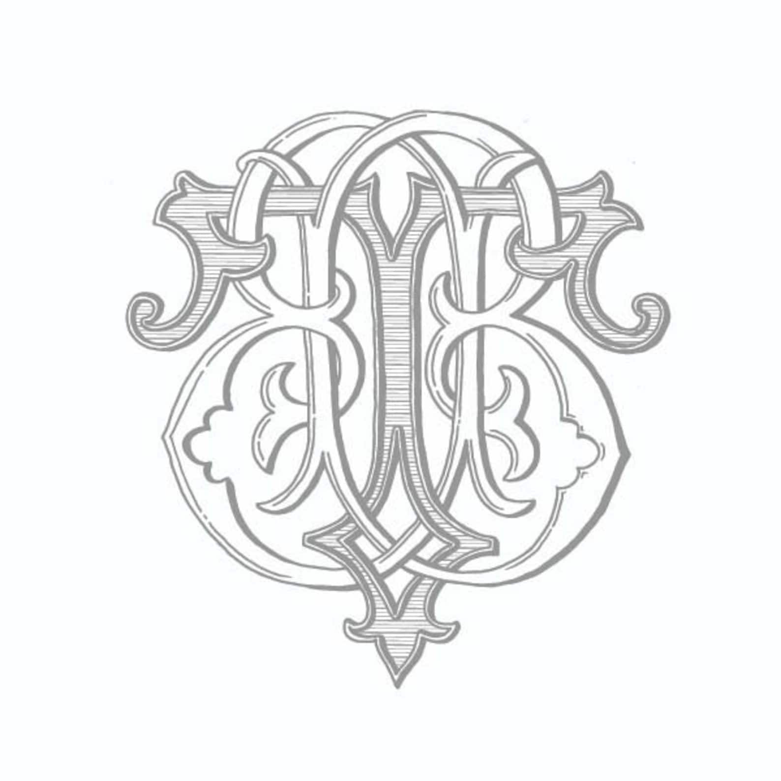Antique Monogram Design - BT - TB - Vintage Wedding Logo - Etsy