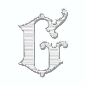 Letra de monograma vintage - G - Letra única - Monograma antiguo