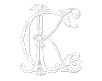 Custom Wedding Logo CK KC Vintage Intertwined Monogram Design
