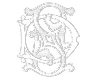 Antique Monogram Design - SD - DS - Vintage Wedding Logo