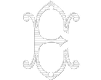 Custom Wedding Logo Letter E Vintage Intertwined Monogram Design