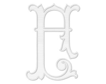 Custom Wedding Logo Letter F Vintage Intertwined Monogram Design
