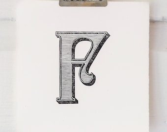 Impresión de bloques de tipografía - Letra inicial F Habitación para niños