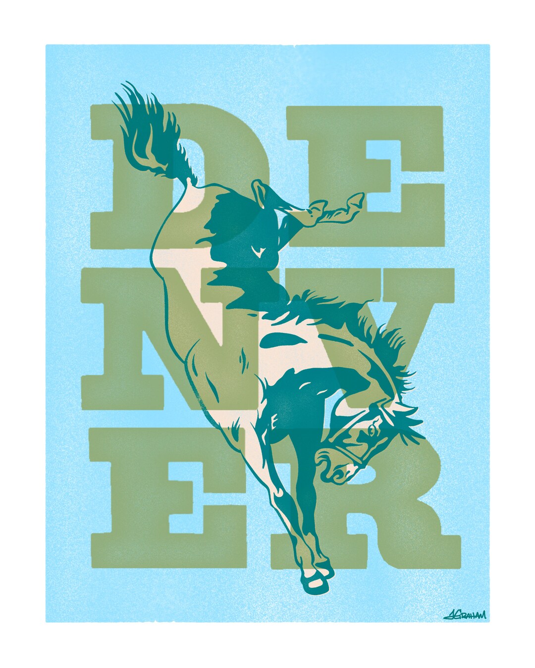 Vintage Denver Broncos Letterpress Digital Print - Instant Download ...