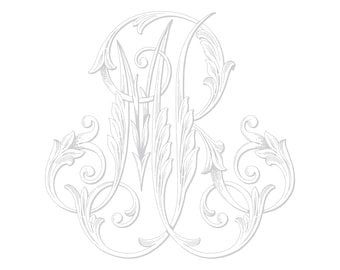 Vintage Monogram Letters - MR - RM - Antique Monogram