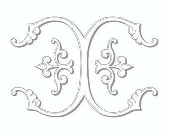 Antique Ornamental Monogram - CC - Letter C - Antique