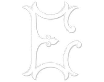 Custom Wedding Logo Letter E Vintage Intertwined Monogram Design